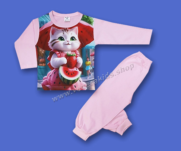 Пижама дълъг ръкав Котенце. Серия 2бр