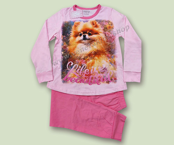 Пижама дълъг ръкав момиче куче
