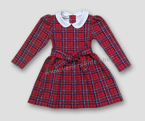 Рокля каре с бяла якичка. Серия 3бр