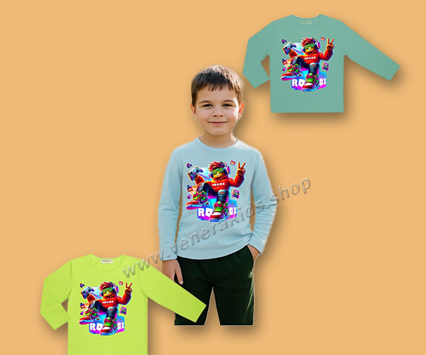 Блуза дълъг ръкав момче Роблокс. Серия 3бр