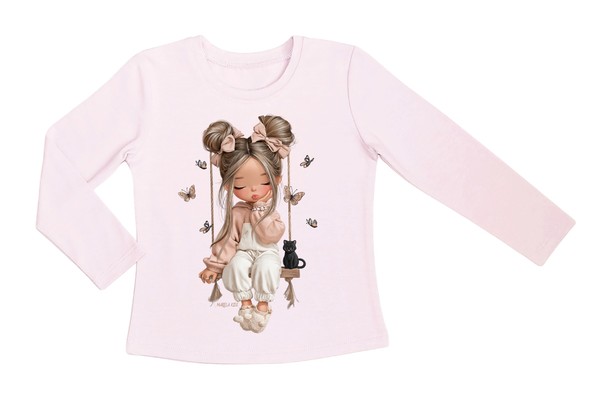 Блуза ДР момиче люлка пудра. Серия 3бр