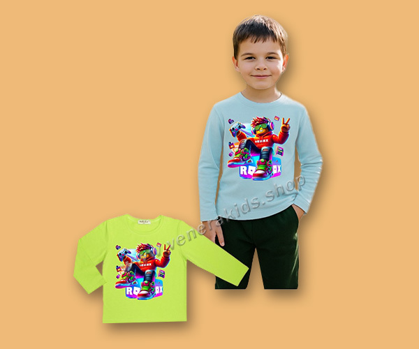 Блуза дълъг ръкав момче Роблокс. Серия 3бр