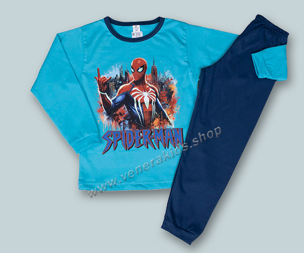 Пижама дълъг ръкав Спайдер мен синя