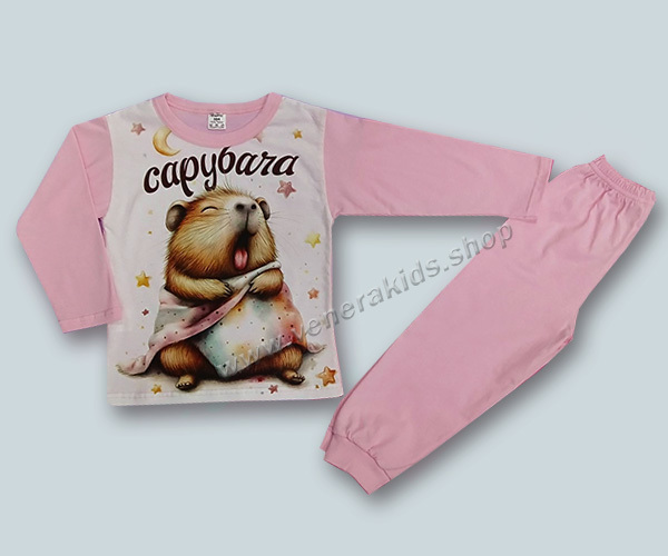 Пижама дълъг ръкав Капибара. Серии 3/4бр