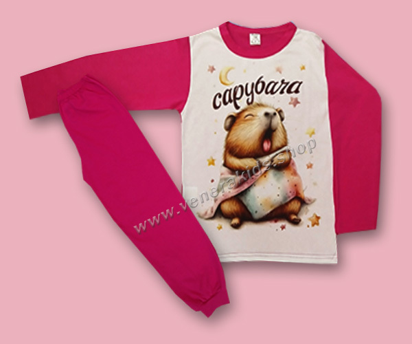 Пижама дълъг ръкав Капибара. Серии 3/4бр