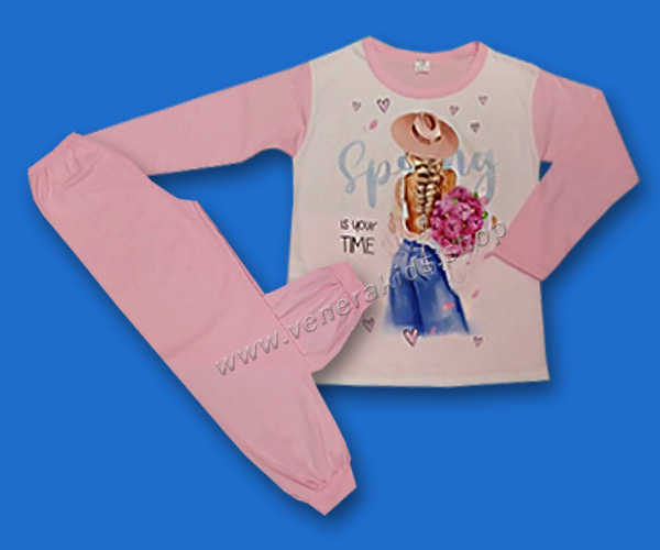 Пижама момиче с букет. Серия 3бр