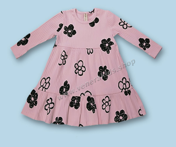 Рокля ДР рипс цветенца розова. Серия 3бр.