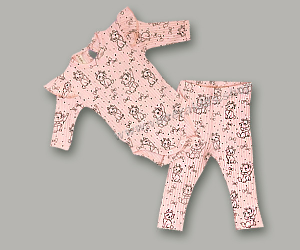 Бебе к-кт боди с клин пудра. Серия 3бр