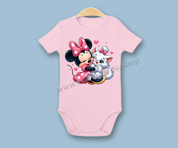 Бебе боди КР Мини Маус розово. 5бр