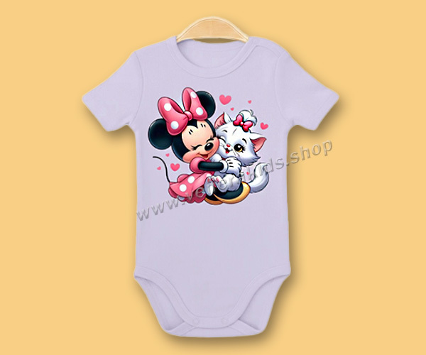 Бебе боди КР Мини Маус лила. 5бр