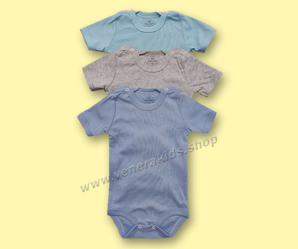 Бебе боди къс ръкав рипс цветно. 3бр