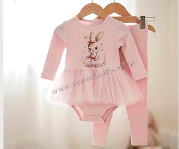 К-кт боди - рокля  с тюл, сито. Серия 3бр.