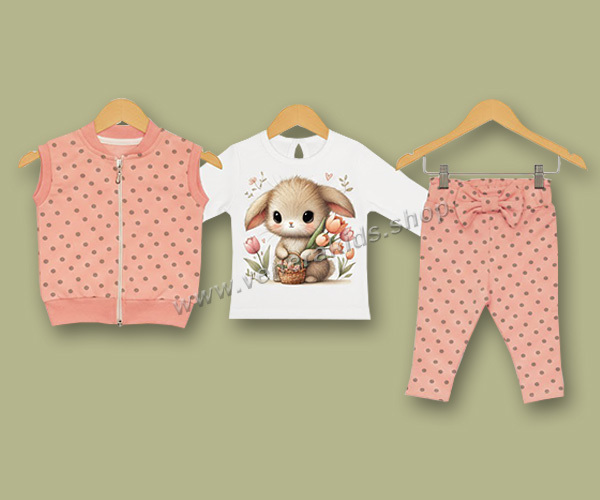 Бебе к-кт ДР 3 части Зайче корал. Серии 3/4бр