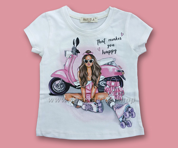 Тениска КР момиче Happy. Серия 3бр.