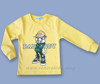 Блуза момче дълъг ръкав Bad Boy жълта. Серия 3бр
