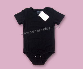 Боди къс ръкав памук-ликра черно