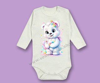 Бебе боди момиче рипс сито Мече екрю. 5бр