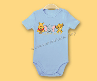 Бебе боди КР Мечо пух синьо. 5бр