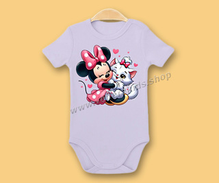 Бебе боди КР Мини Маус лила. 5бр