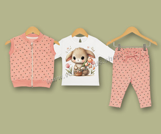 Бебе к-кт ДР 3 части Зайче корал. Серии 3/4бр